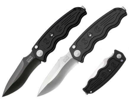 Купите автоматический складной нож SOG TAC Auto Tactical Drop Point Satin и TiNi Black (ST05 - ST06) в Сургуте Нижневартовске в нашем интернет-магазине