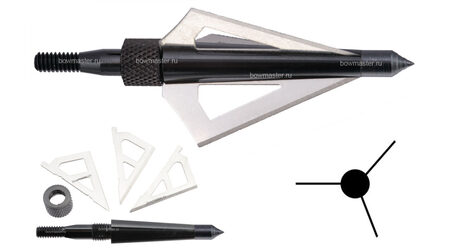 купите Наконечники охотничьи Man-kung MK-3BAL фиксированные, 100 гран, 3 лезвия (3 шт.) в Сургуте Нижневартовске