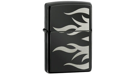 купите Зажигалка Zippo 24951 Ebony Tattoo Flame (черный глянец с металлическими языками пламени) в Сургуте Нижневартовске
