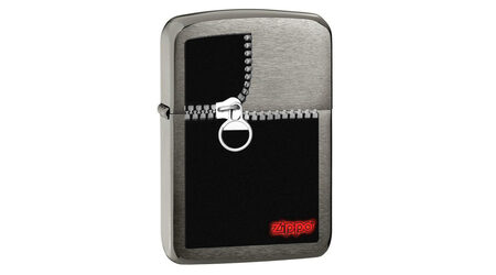 купите Зажигалка Zippo 28326 Zipped Black Ice (тонированная цирконием крупнозернистая шлифовка хрома, рисунок замка-молнии) в Сургуте Нижневартовске